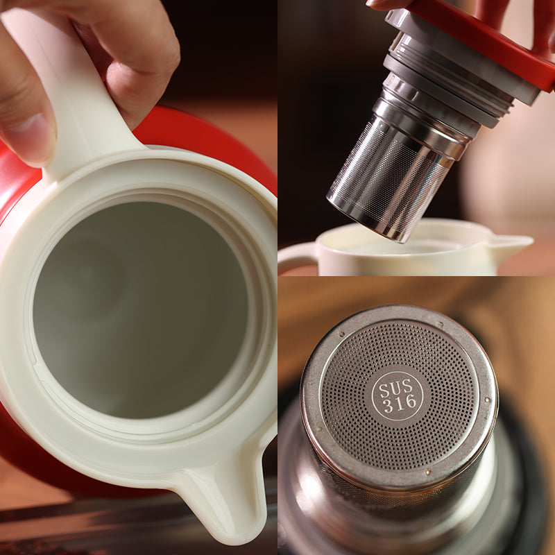 Ruyi Red | Ceramic-lined Thermos Teapot